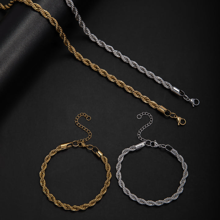 Braided Rope Chain Jewelry Set Kalsten