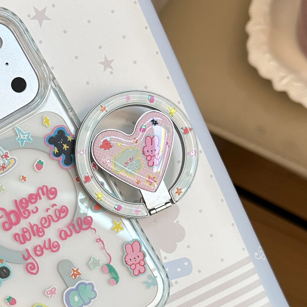 Heart-shaped Smartphone Finger Holder with Kawaii Design Kalsten