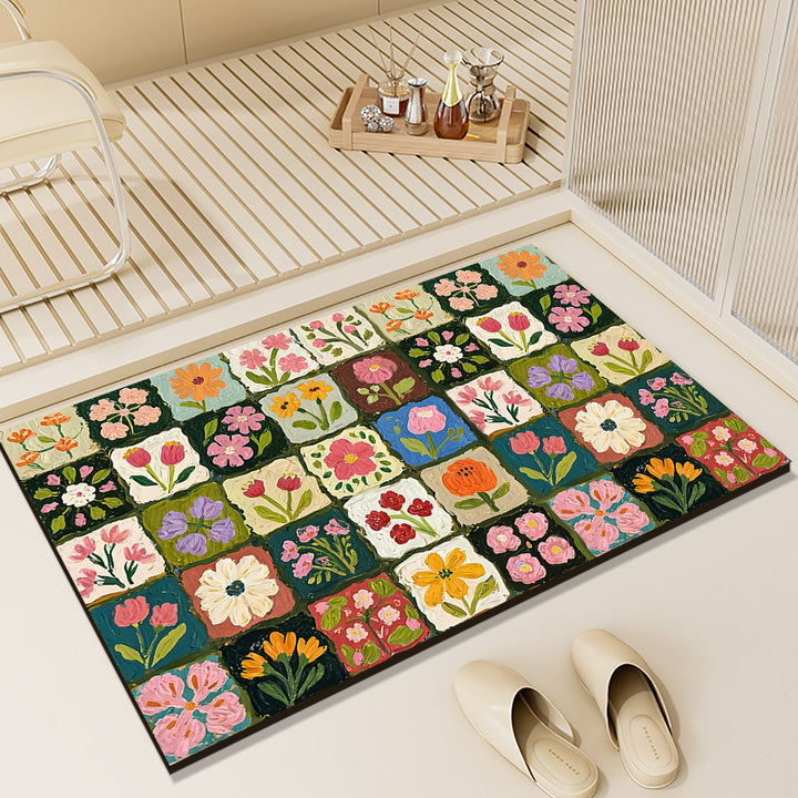 Floral Patterned Entryway Mat