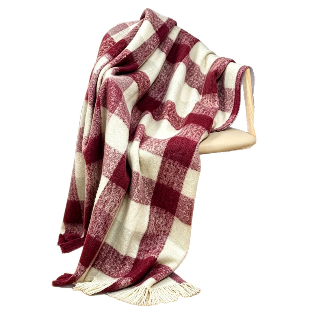 Cozy Checkered Knit Throw