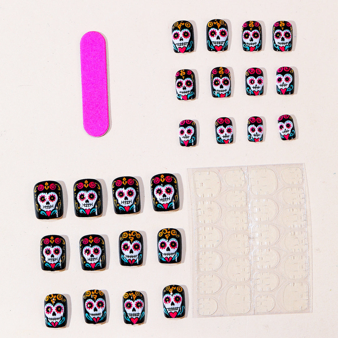 Artistic Sugar Skull Nail Art Extensions Kalsten
