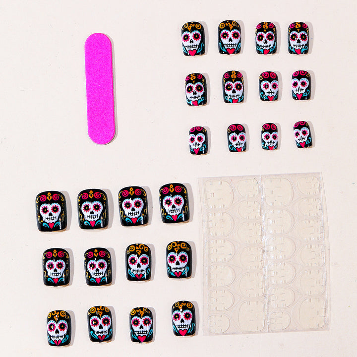 Artistic Sugar Skull Nail Art Extensions Kalsten