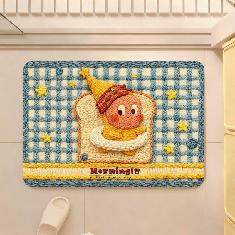Cute Cartoon-Themed Plush Area Mat