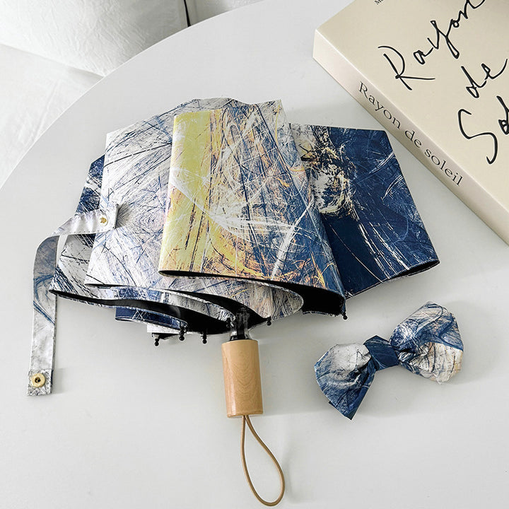Ladies elegant folding umbrella with unique marble pattern Kalsten