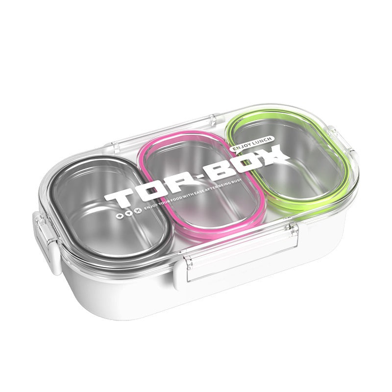 Triple-Compartment Food Storage Container