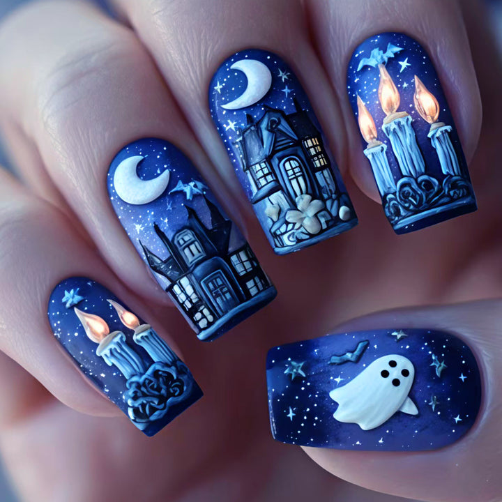 Creative art nails with festive Halloween design Kalsten