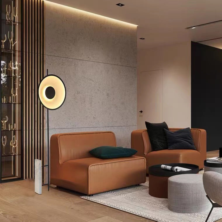 Minimalist Sculptural Floor Lamp with Marble Base