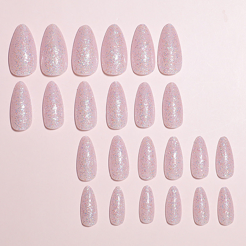 Glittery Almond-Shaped Press-On Nails Set Kalsten