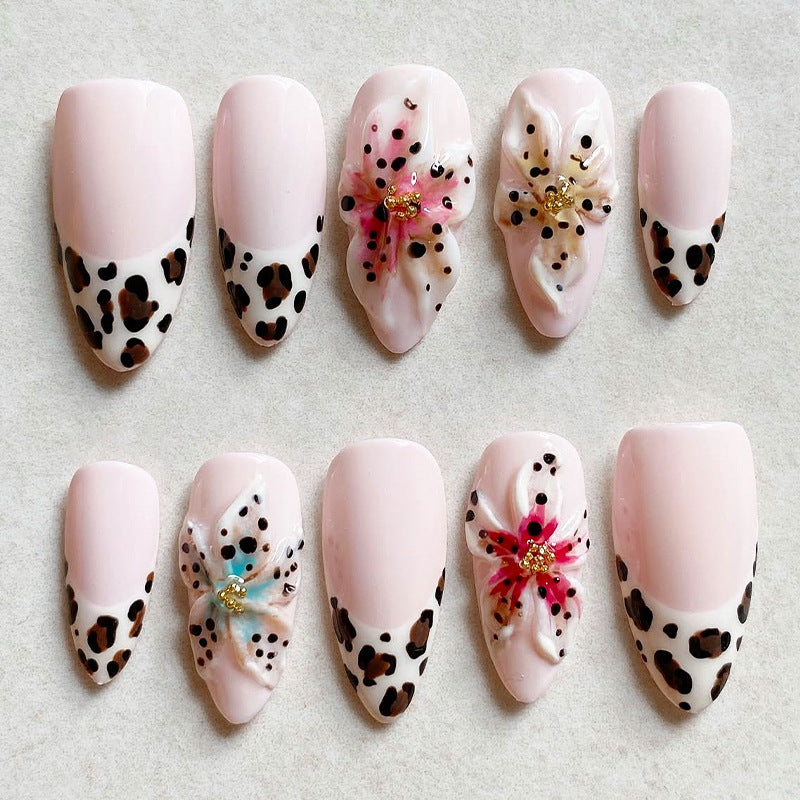 Artificial Nail Set with Floral and Animal Motifs Kalsten