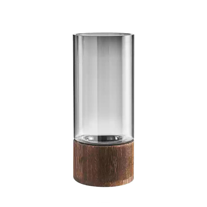 High-quality glass vase with wooden base Kalsten