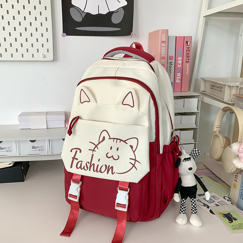 Backpack with Cute Cat Ears and Practical Compartments Kalsten