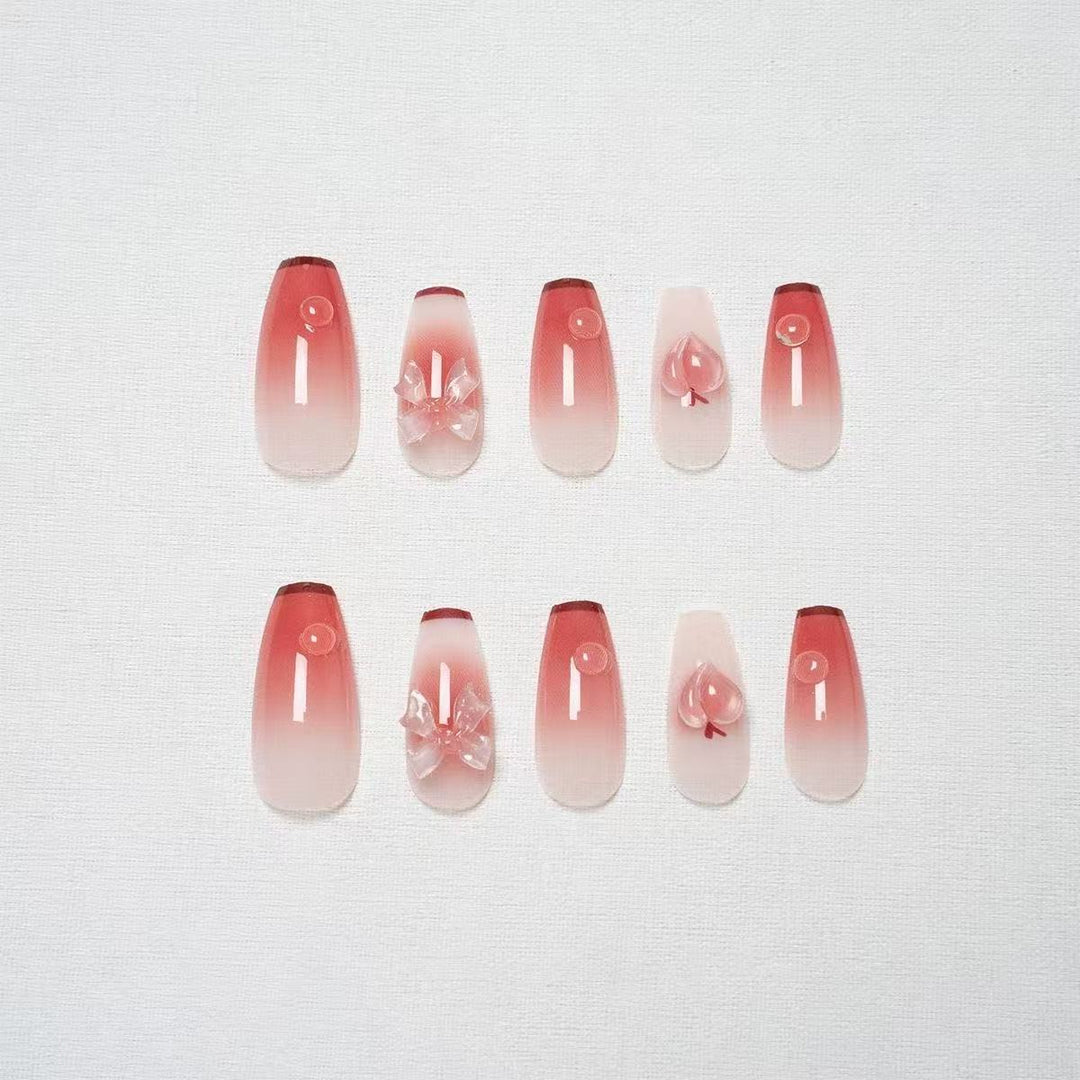Artificial nails with floral design and glitter accents Kalsten