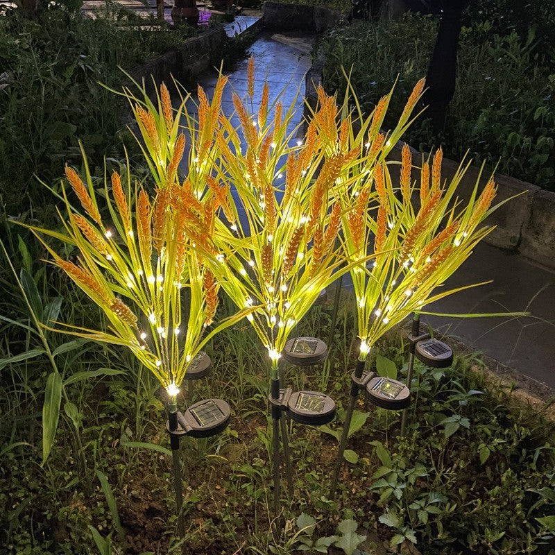 Solar Ornamental Grass Stake Lights With Warm White LED Accents Kalsten