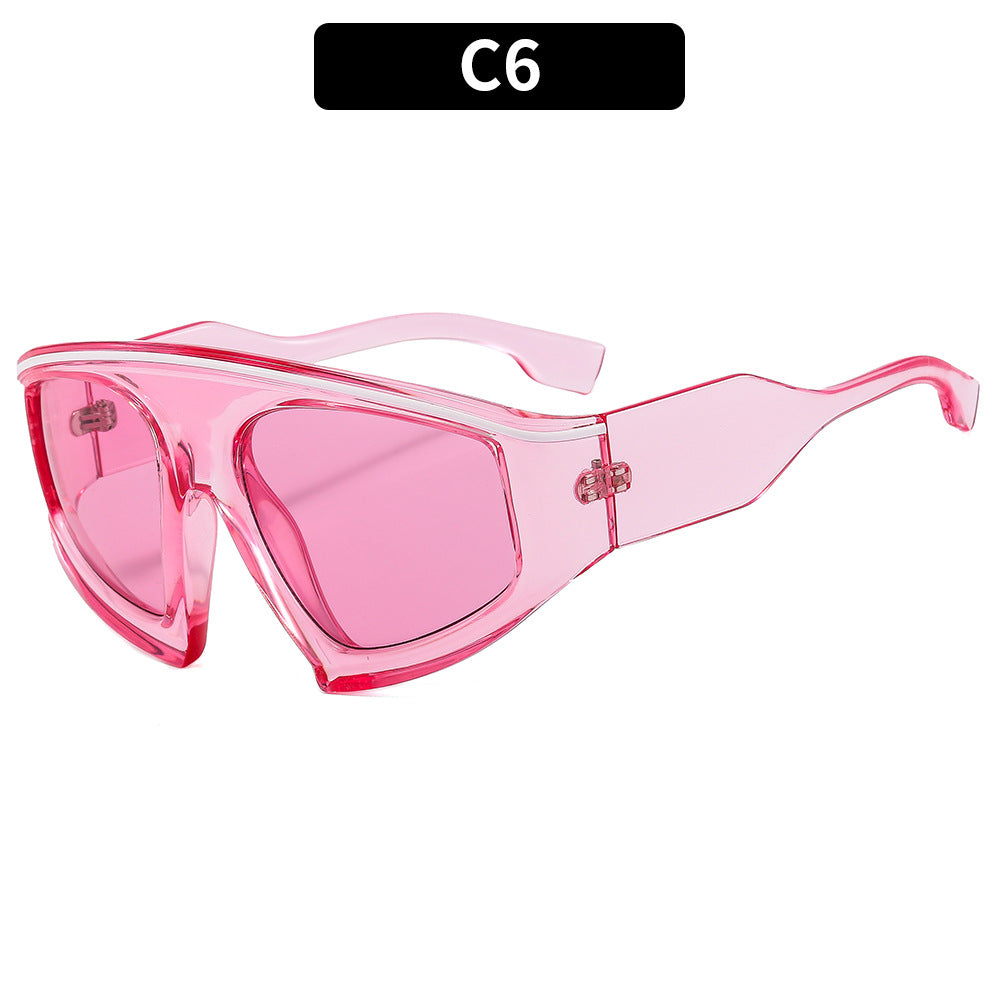 Futuristic Geometric Shield Sunglasses