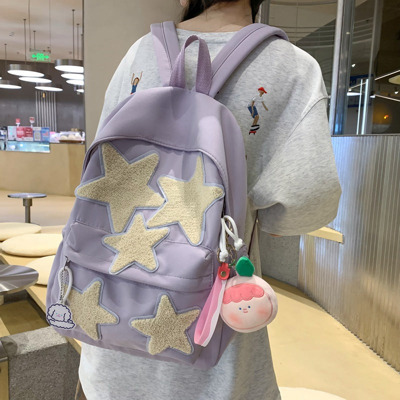 Star-Embellished Casual Backpack