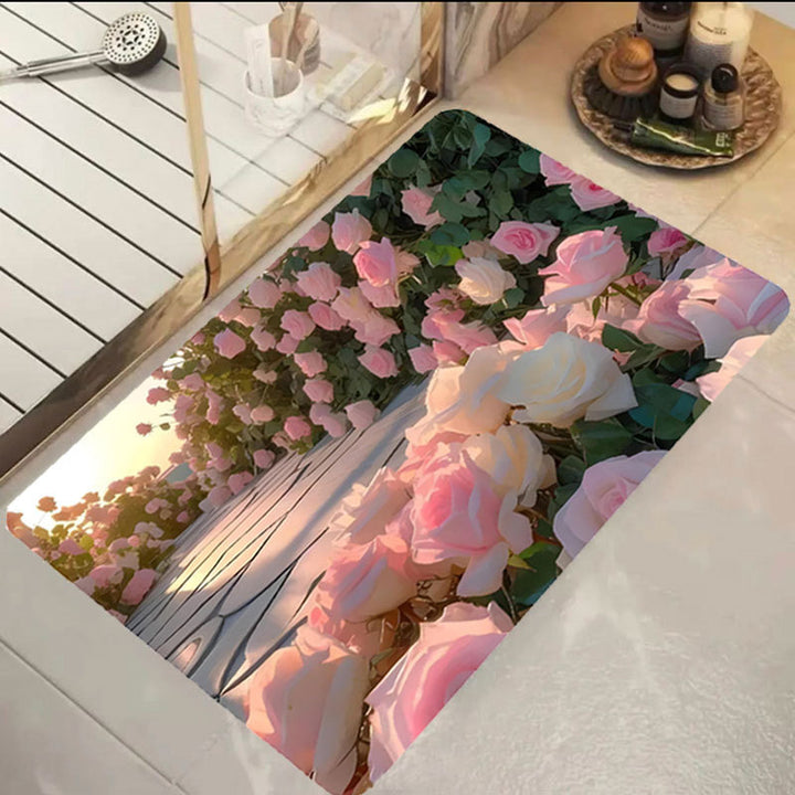 Floral Print Bath Mat Kalsten