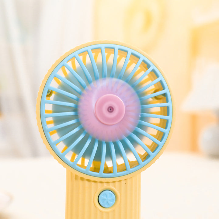 Ladies Compact Hand Fan with Flower Motif Kalsten