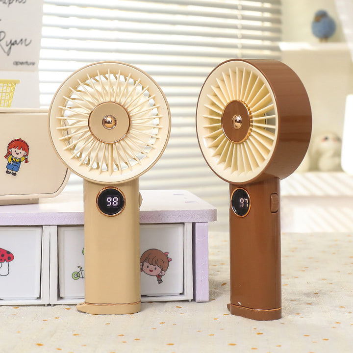 Women's Portable Hand Fan with USB Charging Function and Variable Speed Control Kalsten