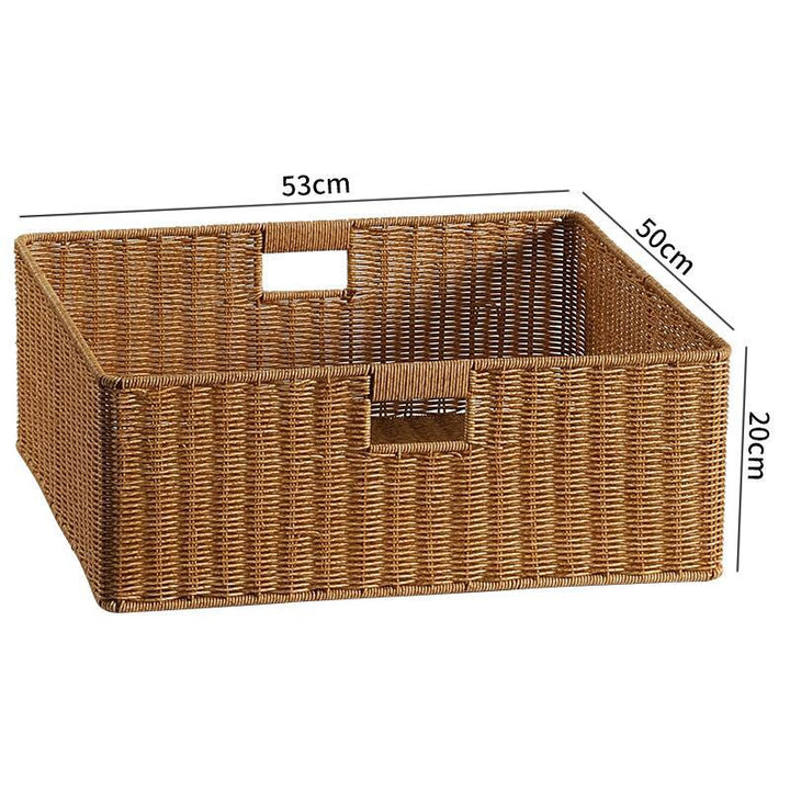 Handwoven Rectangular Storage Basket with Cut-Out Handles Kalsten