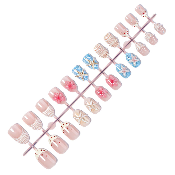 Coastal-Themed Press-On Nail Art Set kalsten