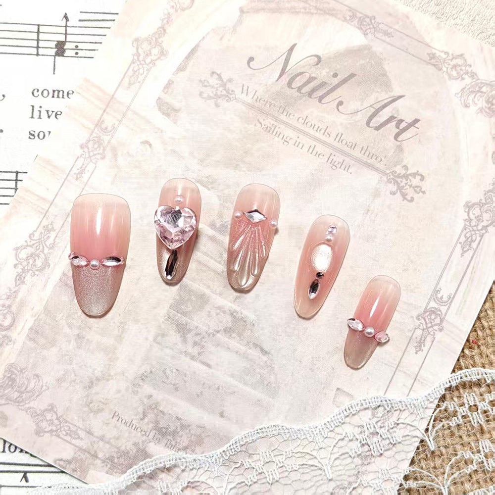 Elegant artificial nails with glitter accents Kalsten