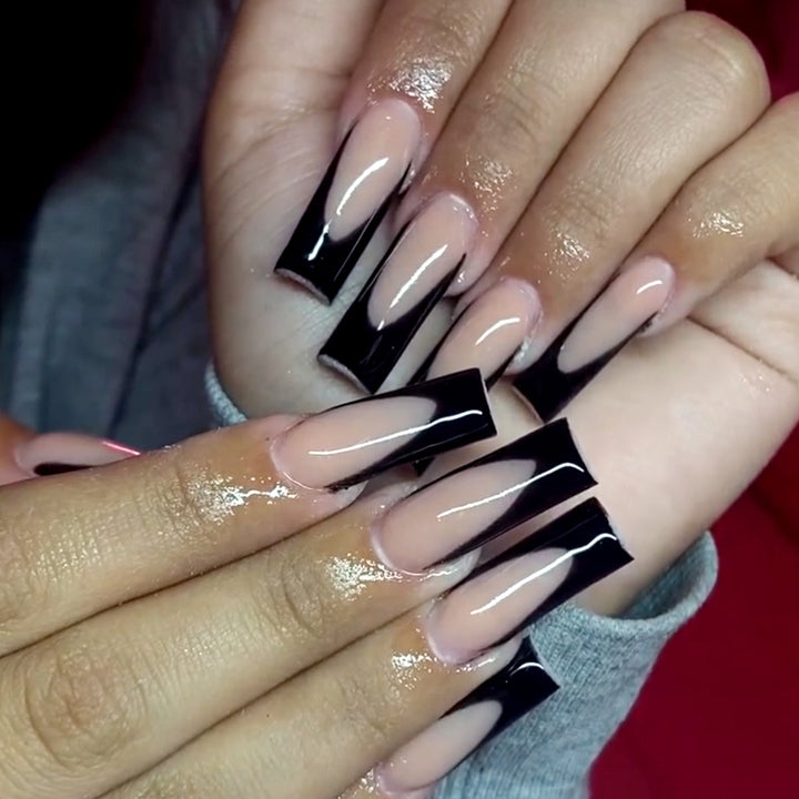 Elegant Ombre French Tip Acrylic Nails Kalsten
