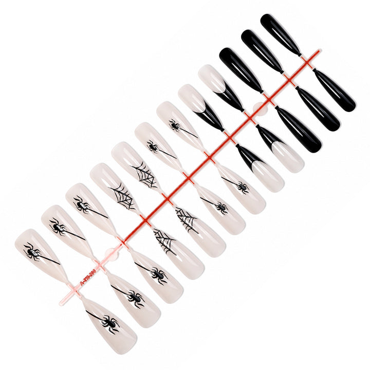 Creative nail art set with spider and spider web design Kalsten