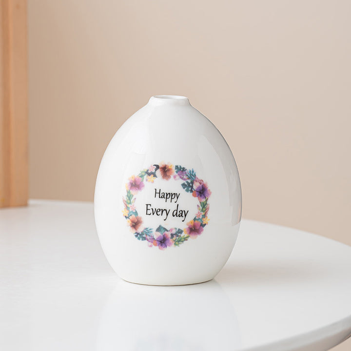 Elegant Ceramic Inspirational Quotes Vase