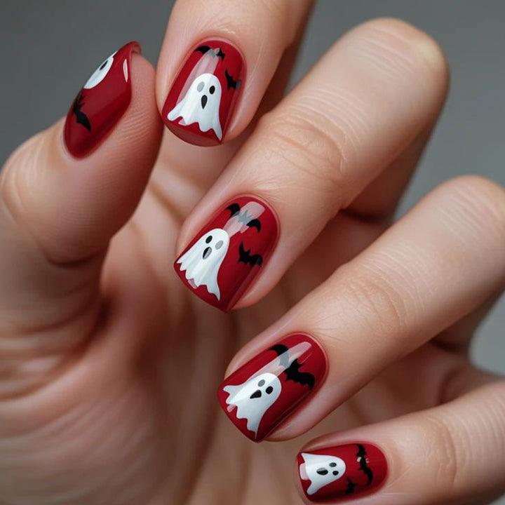 Halloween-Themed Acrylic Nail Art Kalsten