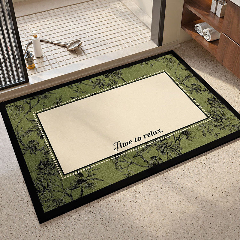 Floral Patterned Bath Rug