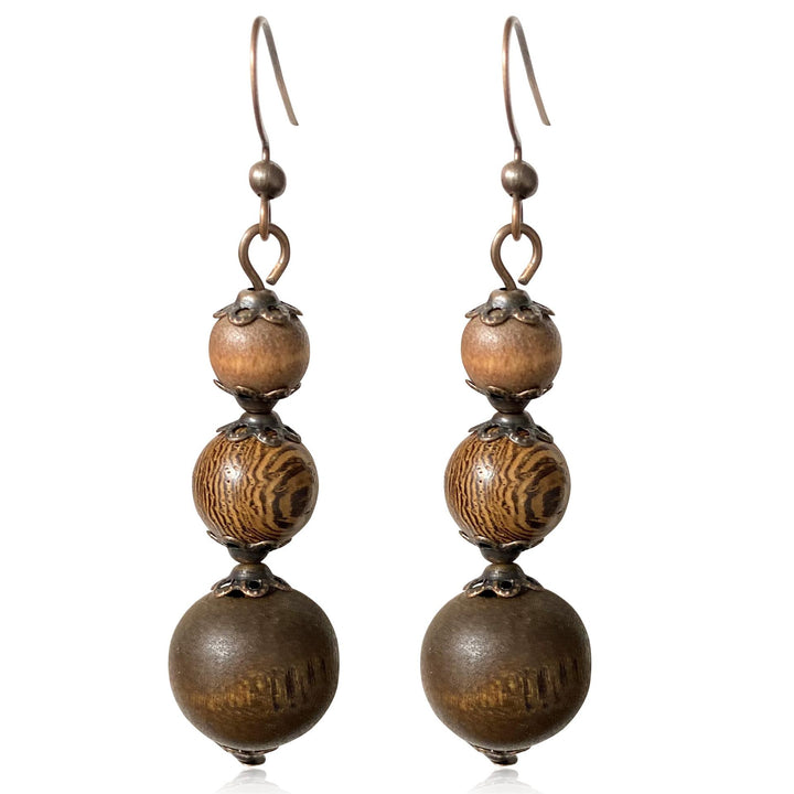 Handcrafted Wooden Drop Earrings Kalsten
