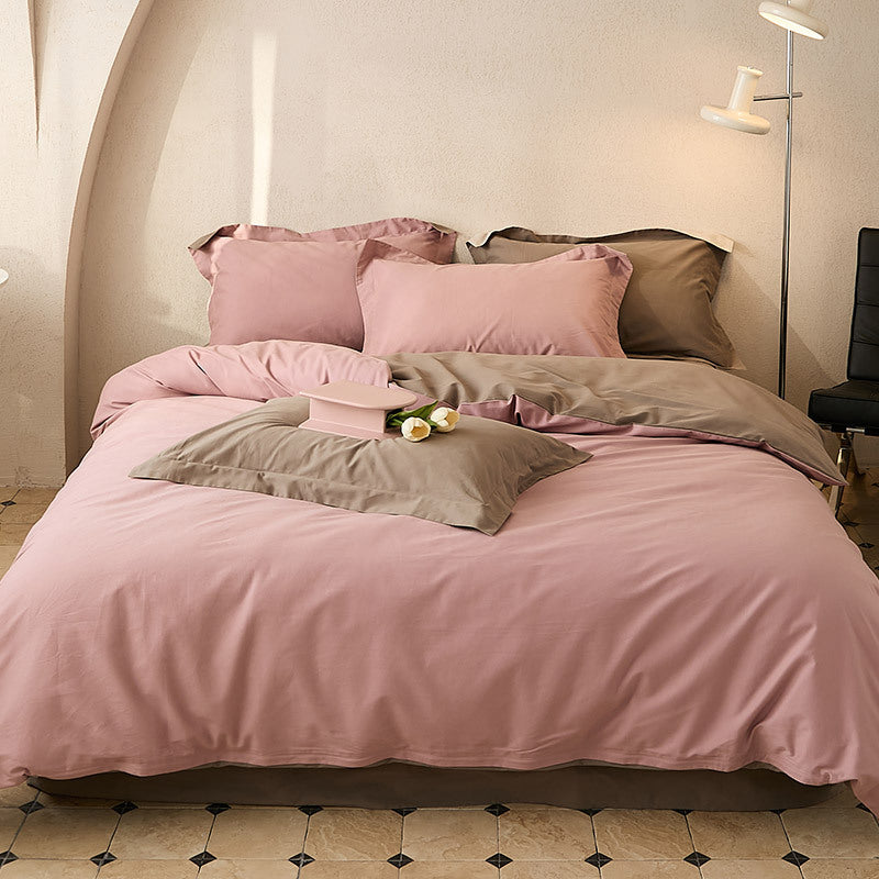 Bedding set made of premium cotton blend fabric reversible design with hidden zipper