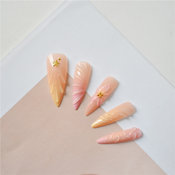 Floral 3D Decorative Press-On Nail Art Kalsten