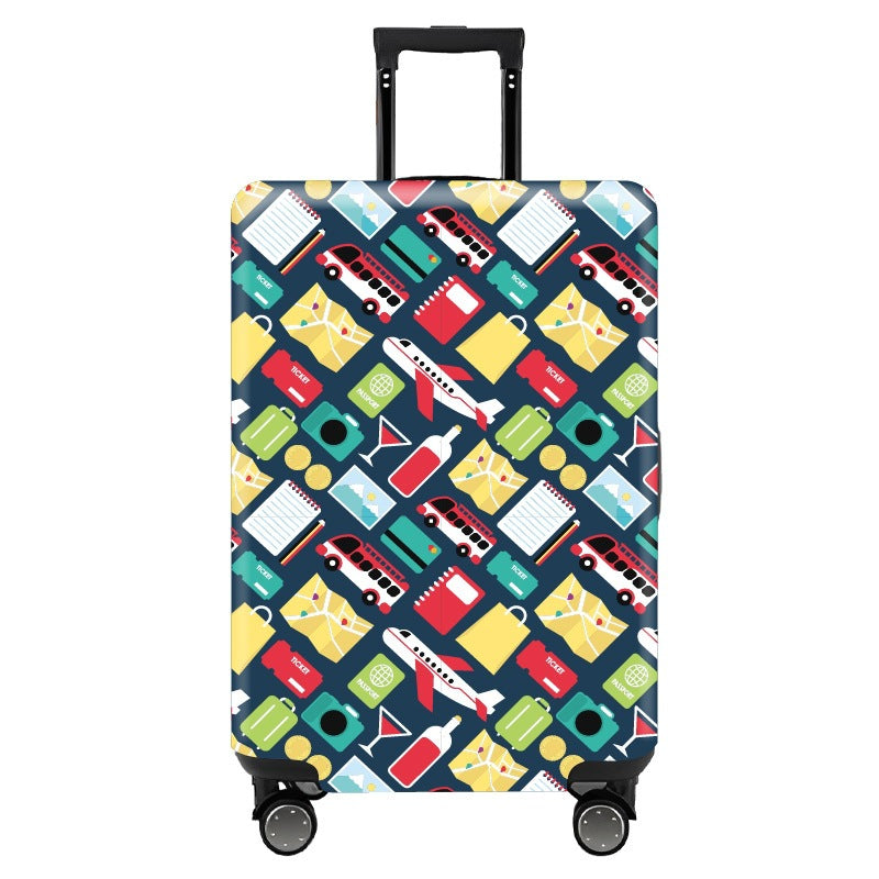Women's hard-shell suitcase with colorful travel motif Kalsten