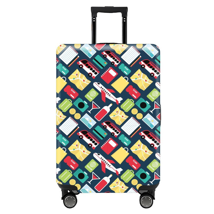 Women's hard-shell suitcase with colorful travel motif Kalsten