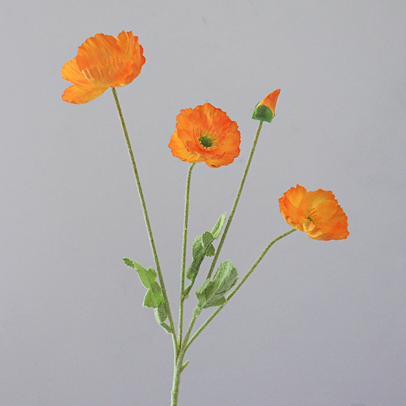Lifelike Poppy Floral Stem