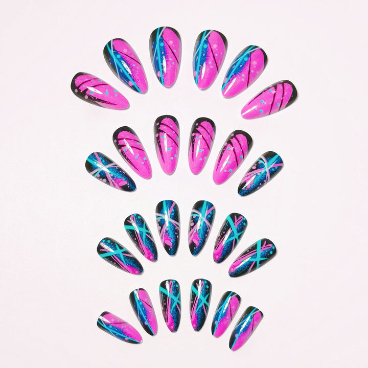 Artificial nails with geometric glamour design Kalsten