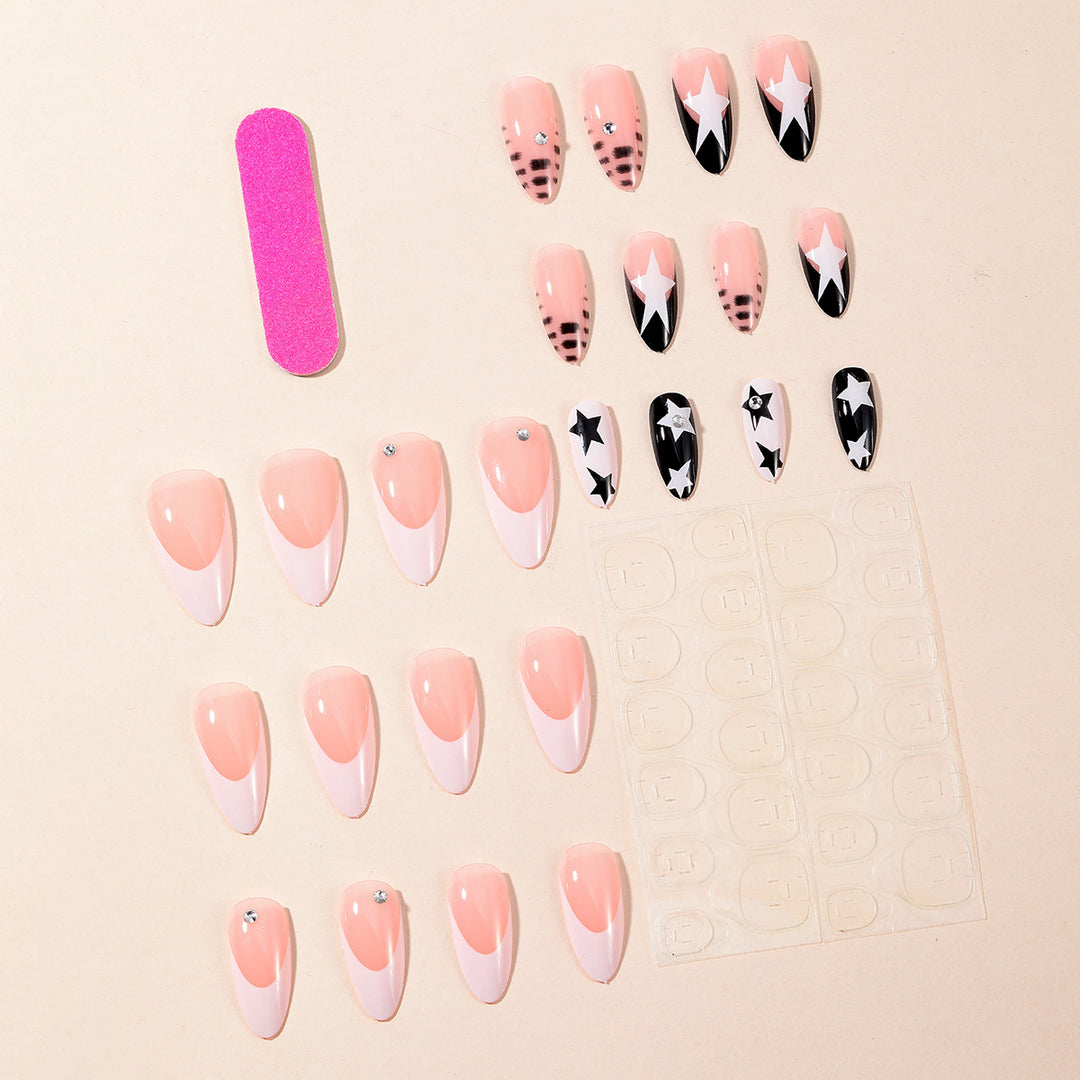 Star-Decorated Stiletto Nail Art Extensions Kalsten