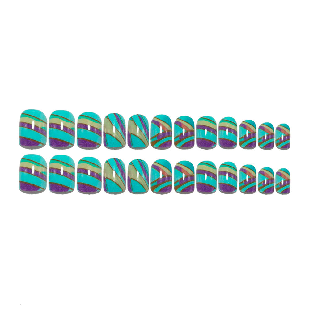 Creative artificial nails with modern geometric patterns Kalsten