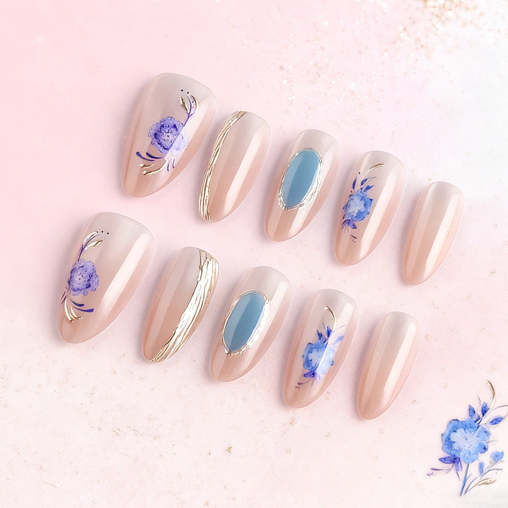 Artistic Floral Press-On Nail Art Set Kalsten