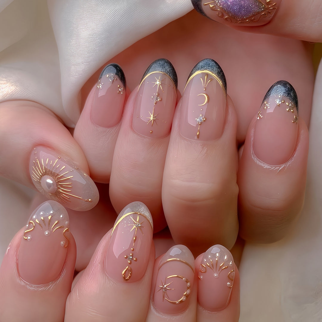 Celestial-Inspired Decorative Nail Art Kalsten