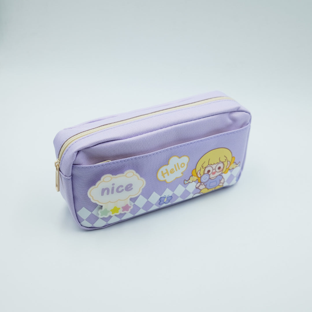 Cute Character Zippered Pencil Case