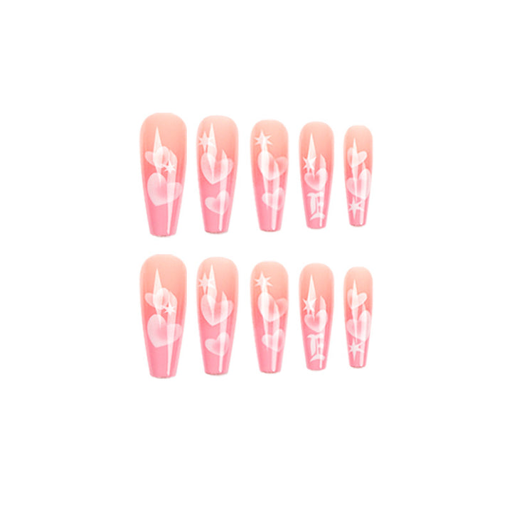 Artificial nail art with heart patterns Kalsten