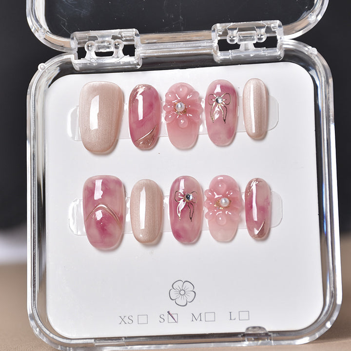 Decorative Floral Press-On Nail Set Kalsten