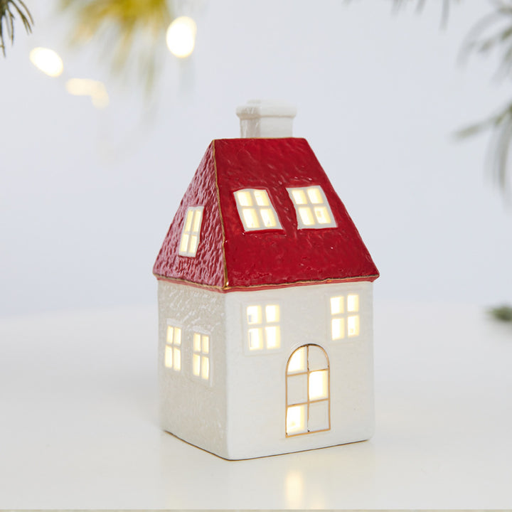 Ceramic Light-Up Decorative House Lantern