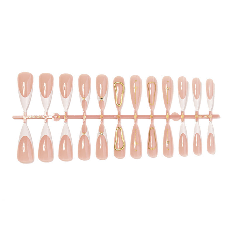 Acrylic nail set with glamorous rhinestones and decorative elements Kalsten