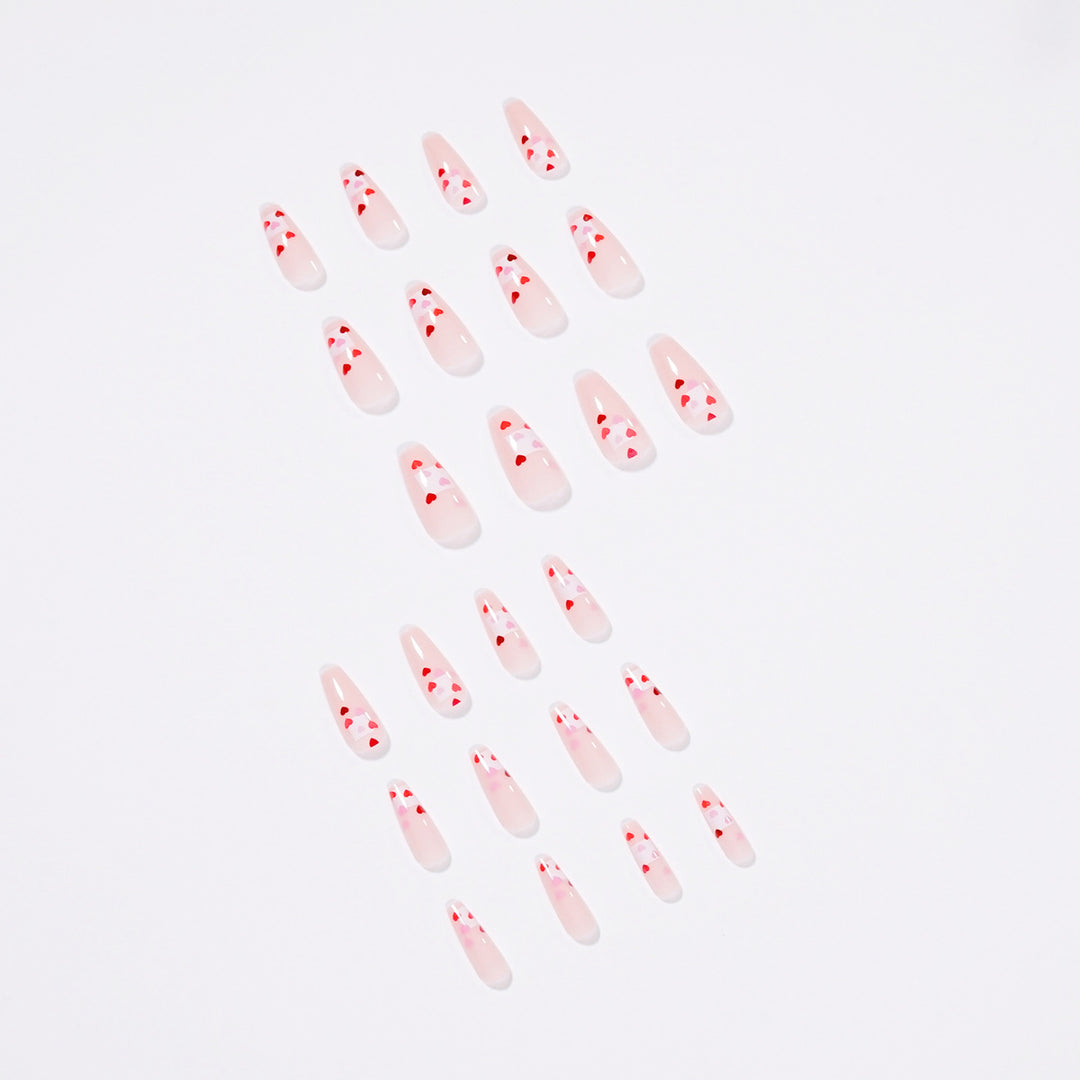Artistic Nail Extensions with Heart Design Kalsten