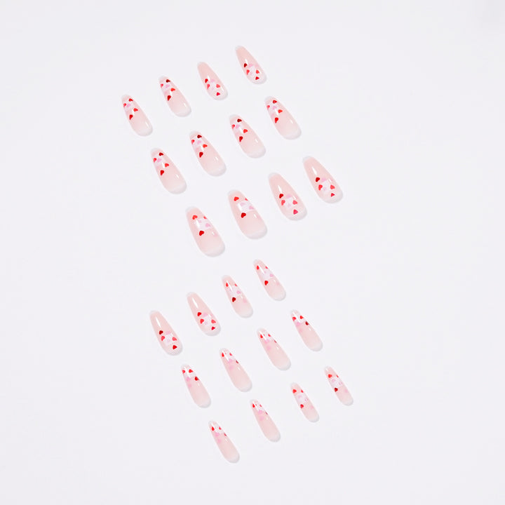 Artistic Nail Extensions with Heart Design Kalsten