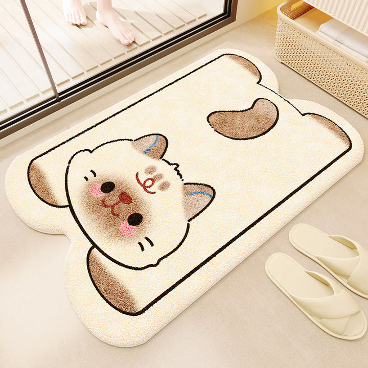 Cute Cartoon Cat Shaped Bath Mat