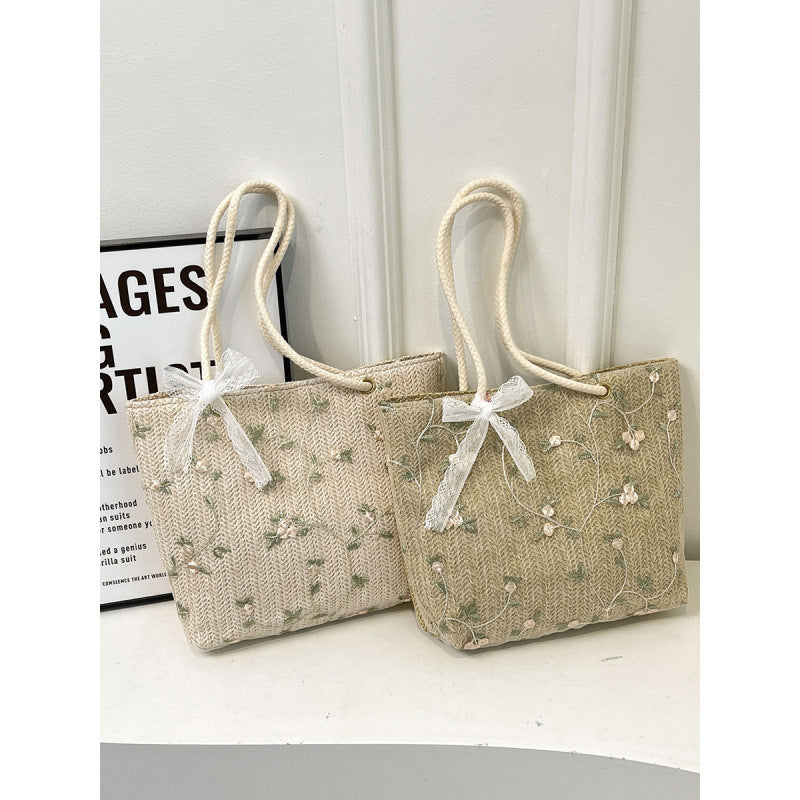 WoEmbroidered Straw Tote Bag Kalsten